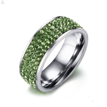 New Cubic Zirconia en acier inoxydable chanceux Pierre Silver Wedding Finger Rings